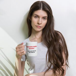 Mug Blanc Brillant "PAS PARLER"